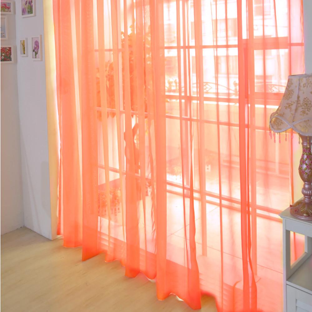 1 Pcs Pure Color Tulle Door Window Curtain Drape Panel Sheer Scarf Valances Bedroom Door Kitchen Window Drapes 200cm X 100cm