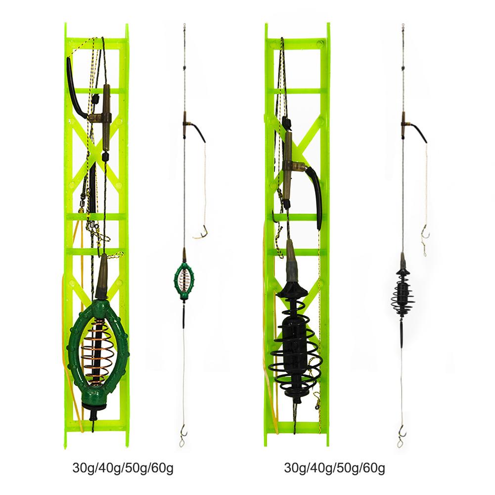 Fishing Trap Basket Long Line Carp Nesting Device with Hooks Fishing Feeder Cage Bait Holder for Fishing Set Spring Tool