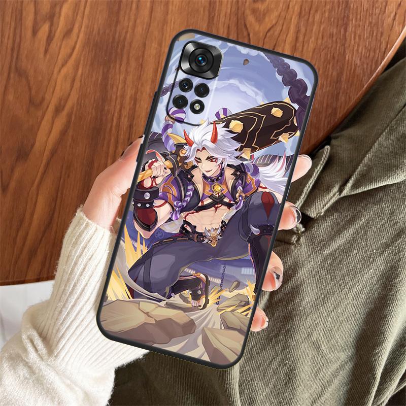 Genshin Impact Arataki Itto Case For Xiaomi Redmi Note 14 Pro 13 12 11 10 15 Pro Plus Redmi 15 C 13 10C 12C 14C 13C Cover