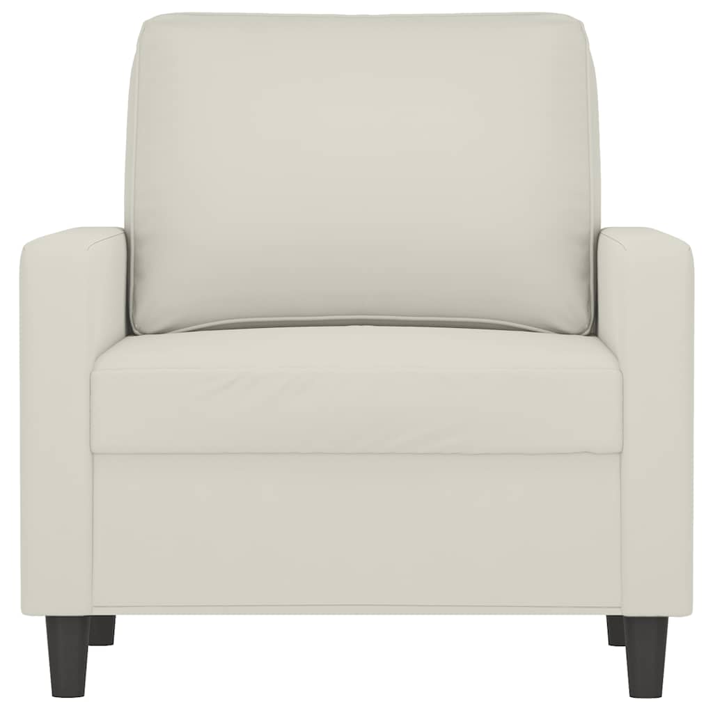 Vidaxl Armchair, Cream, 60 Cm, Upholstered In Velvet