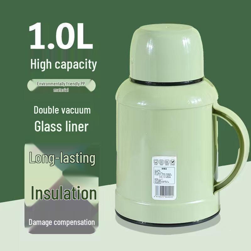

2025 Large Capacity Insulated Silver-Plated Glass Water Bottle for Home - Portable and Warm for Living Room