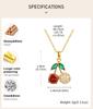 Delicate Red Cherry Pave Zirconia Pendant Necklace for Women, Fruit Summer  Jewelry