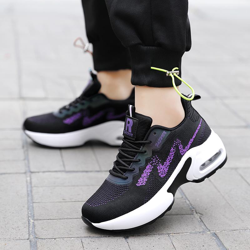 Autumn and winter breathable thick-soled casual inner height-increasing shoes lightweight soft-soled sports shoes cotton shoes
