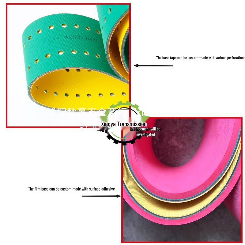 High-Speed Wear-Resistant Industrial Rubber Conveyor Belt with Nylon Base, Yellow-Green Textile Spindle Belt