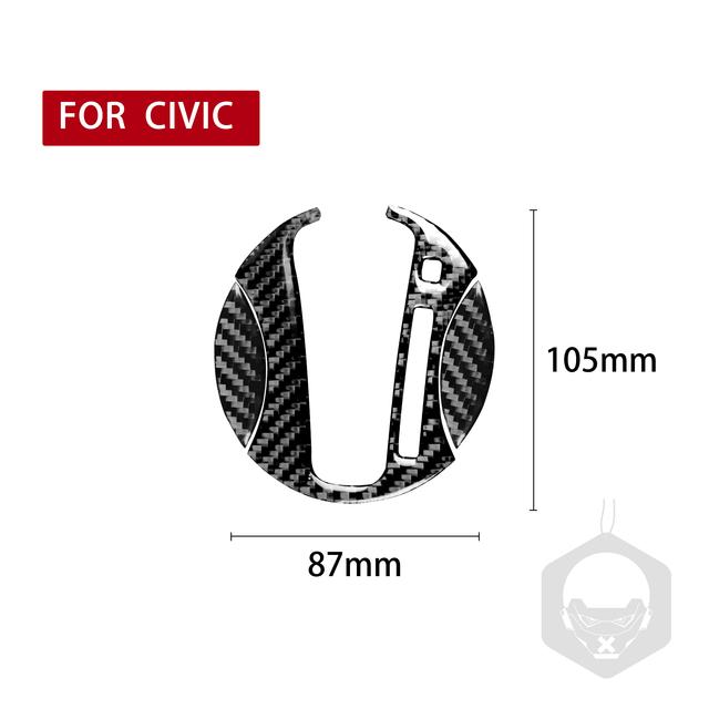 3pcs Carbon Fiber Car Interior Automatic Gear Shift Panel Cover Gearbox Trim Frame Sticker For Honda Civic 8th Gen 2006-2011