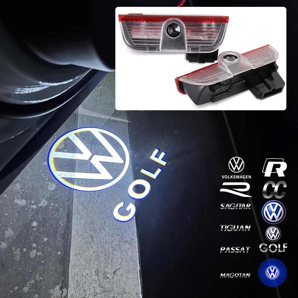 T26Car Door Welcome Lights Laser Projector Wireless Car HD Courtesy Lamp For Volkswagen GTI Golf Polo Tiguan Passat Touareg Magotan