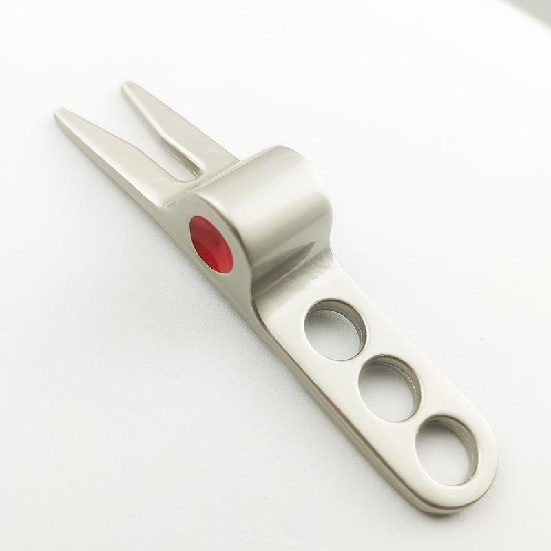 1/2Pcs Zinc Alloy Golf Divot Pitch Repairer Tool Turf Tool Pitchfork Golf Fork Three Pores Golf Divot Tool Golf Training