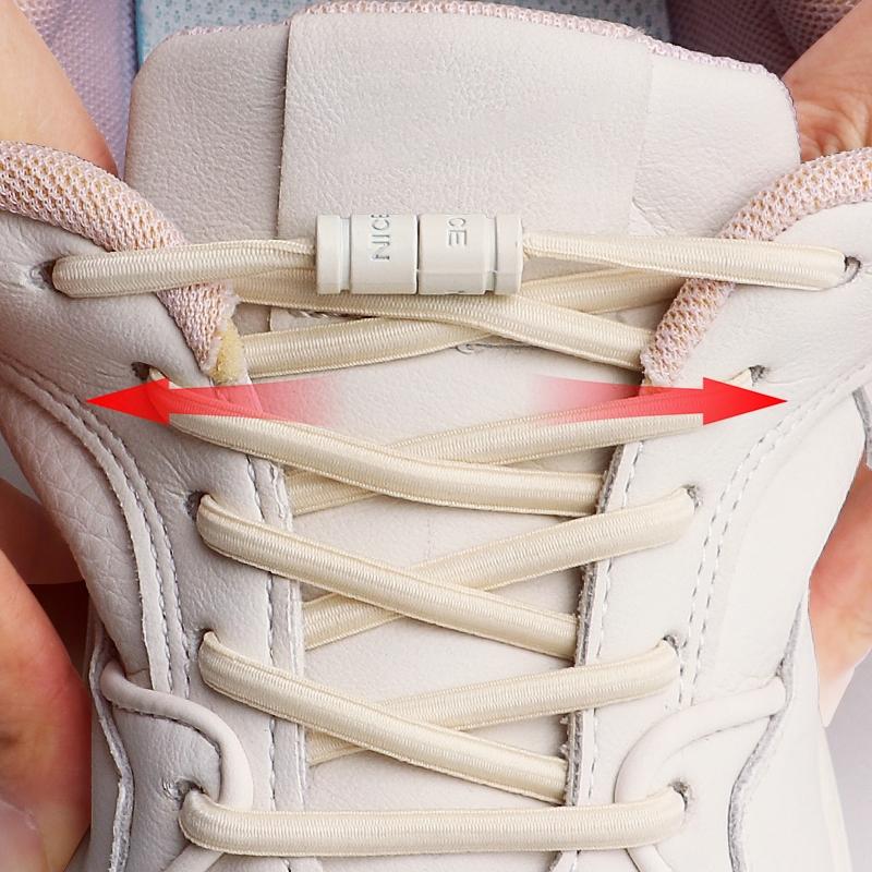 1 Paar Kapselverschluss Schnürsenkel Elastische Schnürsenkel Turnschuhe Kein Binden Schnürsenkel Ohne Binden Kinder Erwachsene 0,6cm Flache Schnürsenkel für Schuhe
