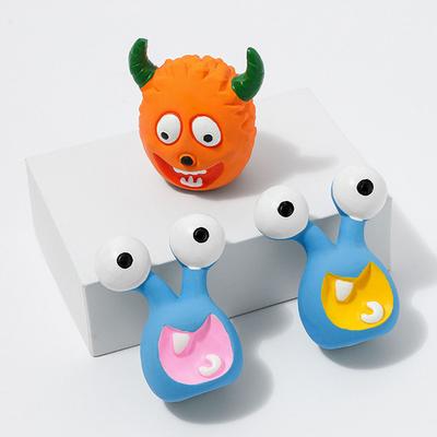 Pet Latex Toy Cartoon Alien Monster - Dog Chew Toy, Bite-Resistant, Squeaky, for Puppies Small Dogs, Teething Cleaning,