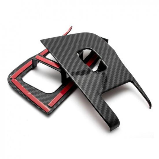 Carbon Fiber Texture Window Door Lift Lock Molding For Tesla Model 3 Y 2017-