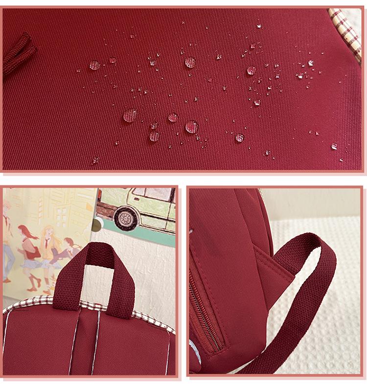 Słodki plecak w stylu japońskim z kokardą: Lekka, wodoodporna torba na ramię dla uczniów szkół średnich i ponadgimnazjalnych.