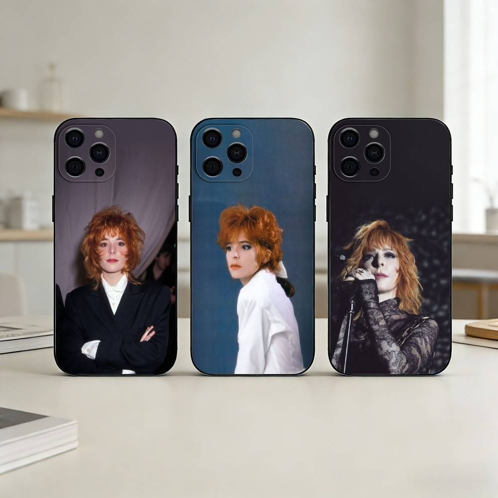 M-Mylene Farmer Phone Case For iPhone 17,16,15,14,13,12,11 Plus,Pro,Max,Mini Silicone Black Soft Cover