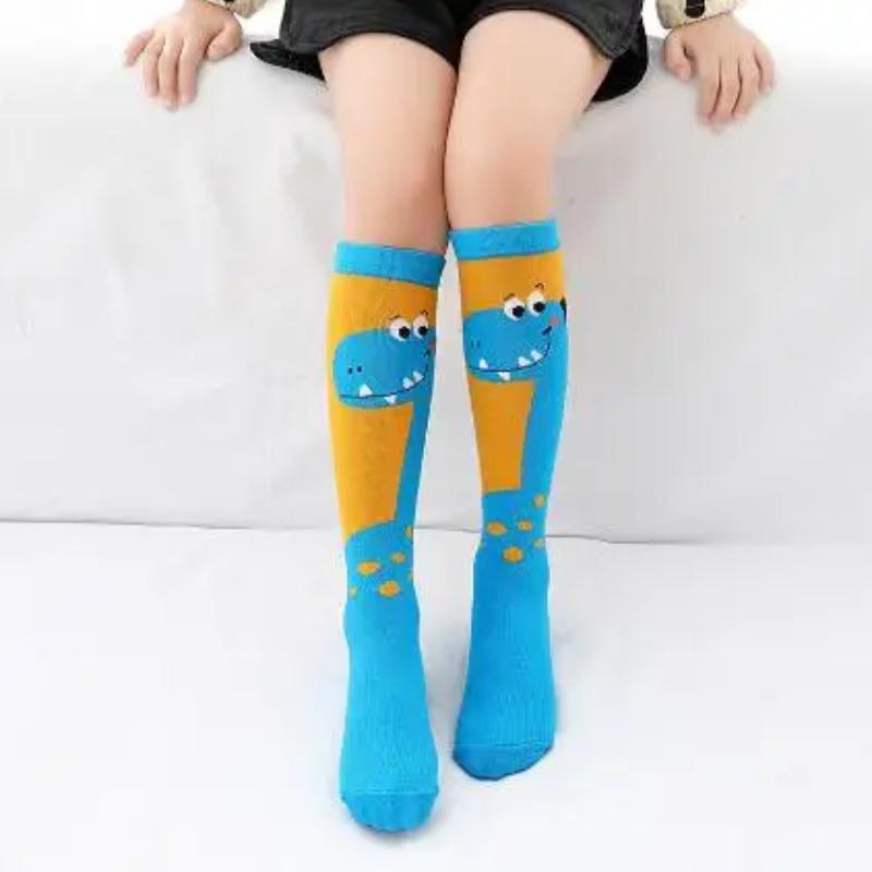 

новые носки с изображением динозавров для детей, прямые носки до колена, детские длинные носки для девочек, детские носки с принтом животных 3-12year