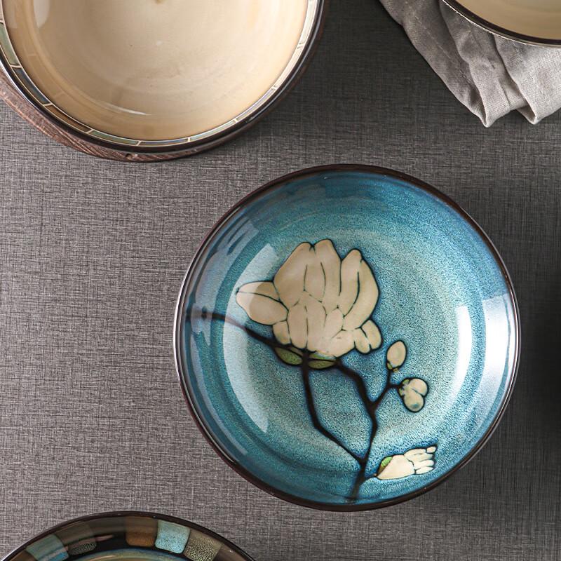Hand-Painted Ceramic Kiln Glazed Bamboo Leaf Soup & Noodle Bowl