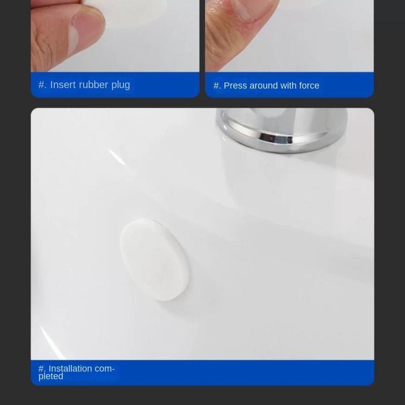 Silicone Sink Plug - Push-on for Overflow Devices In Bathrooms and Kitchens