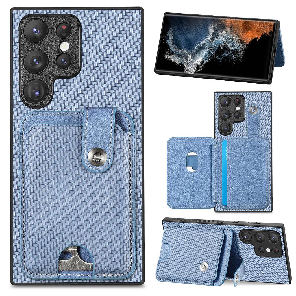 For Samsung Galaxy S25 Ultra Case Card Slots Kickstand Phone Back Cover with Card Tool
