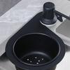 1pc Black Swan Stainless Steel Sink Strainer Basket, Modern Metal Faucet Hanging Corner Filter for Kitchen Waste, Durable Sink Organizer