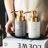 Creative Hotel Bathroom Portable Lotion Bottle Foaming Pressed Shampoo Bottle Gold Striped Soap Dispenser Bathroom Accessories