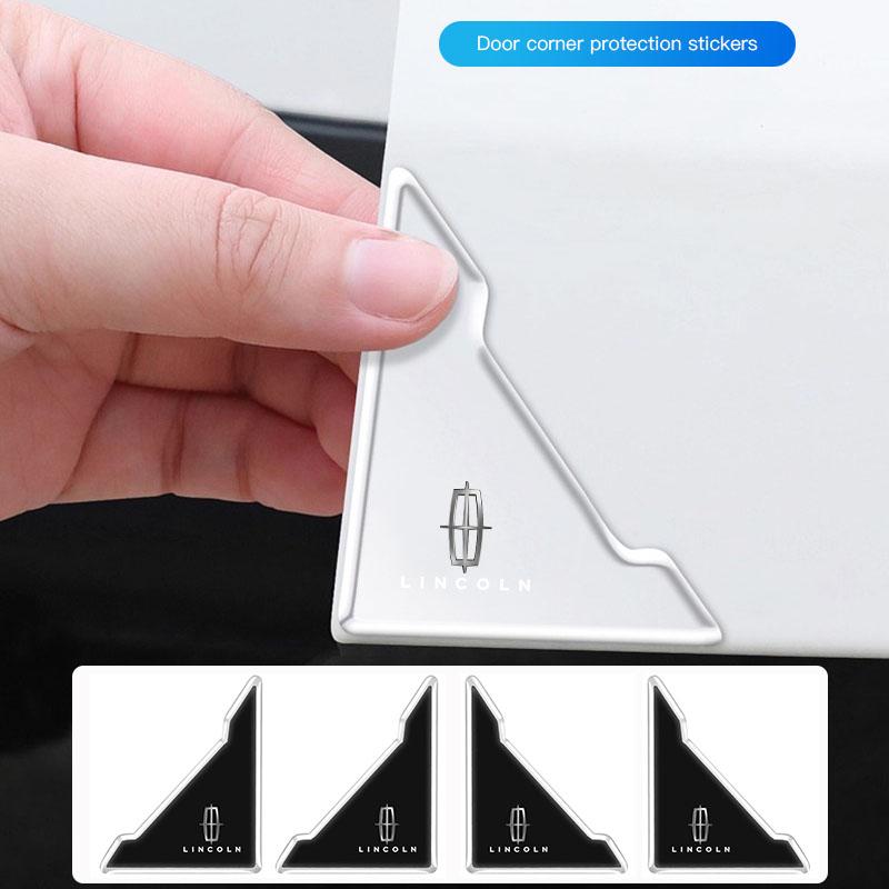 4Pcs Car Door Silicone Buffer Sticker Anti Collision Scratch For Lincoln Z Navigator Town-car Aviator MKZ Corsair Continental gyu7