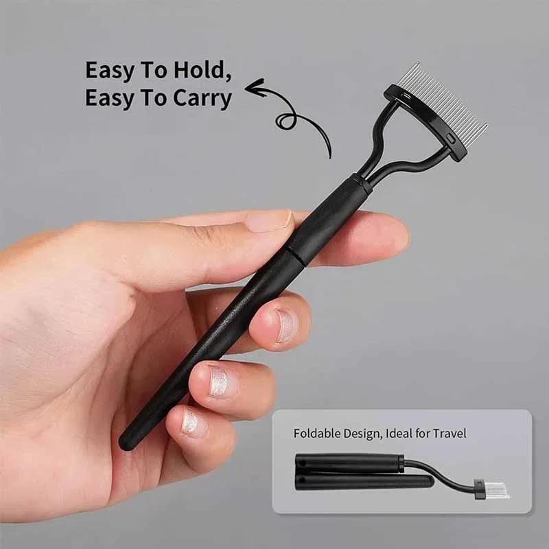 Black Eyelash Curler Comb Makeup Tool Applicator Eyelashes Brush Eyebrow Curler Eyelash Comb Curler for Beautiful Lashes