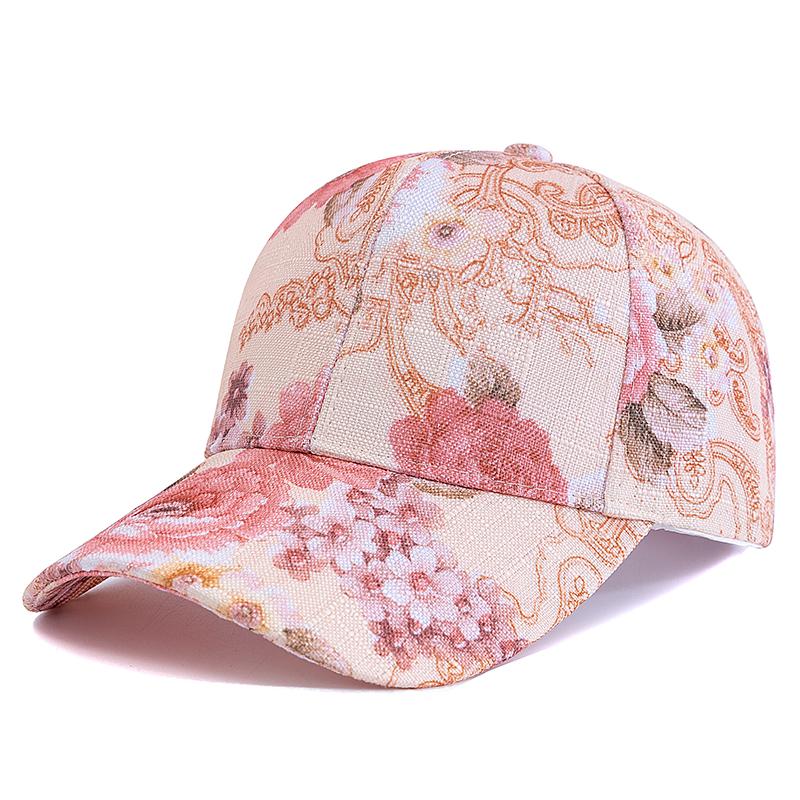 New Style Women's Flower Pattern Breathable Baseball Cap Casual Outdoor Streetwear Sports Hat Female Dopamine Fashion Cap