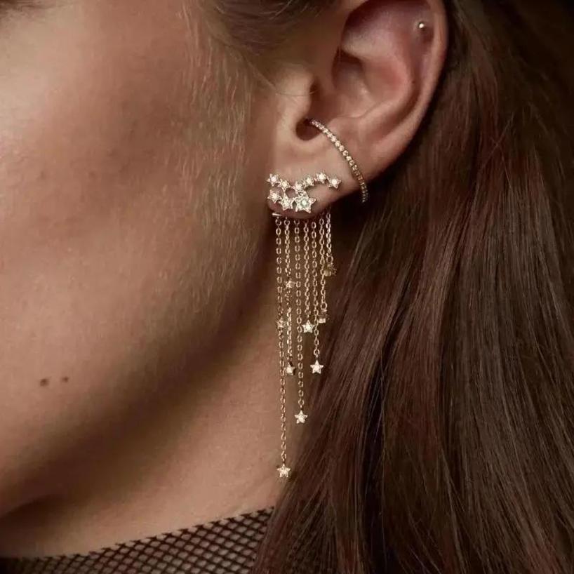 1 Pairs Summer Stud Drop Dangle Tassel Earrings Lady Elegant Club Dress Earring Jewelry Accessories Creative Gifts Decoration