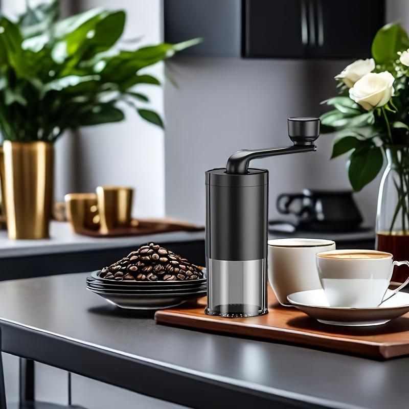 Portable Manual Coffee Grinder with Adjustable Ceramic Core - Perfect for Office, Travel, and Camping Stainless Steel and ABS Hand Crank Mill