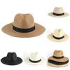 Summer Straw Sun Hat With Wide Brim And Ribbon Decoration For Wear Daily