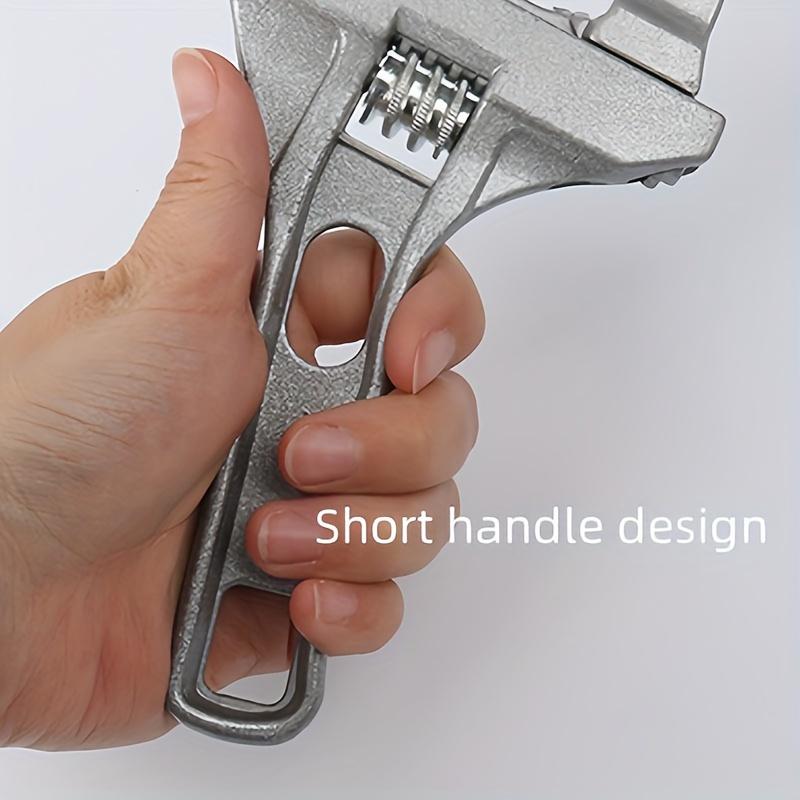 Multi Functional Bathroom Water Heating Wrench, Large Opening Aluminum Alloy Short Handle Adjustable Wrench, Water Pipe Faucet W