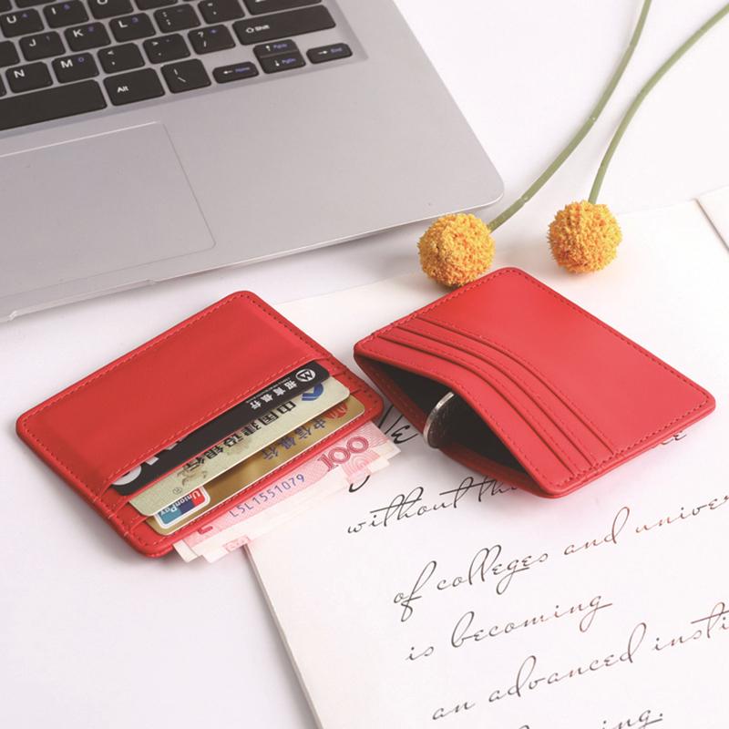 1Pc Pu Leather Id Card Holder Candy Color Bank Credit Card Box Multi Slot Slim Card Case Wallet Women Men Business Card Cover