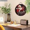 Believe Wooden Christmas Sign with Santa Claus Pattern - Navidad Round Sign for Front Door, Wall Hanging Decor - Ideal Christmas Ornament