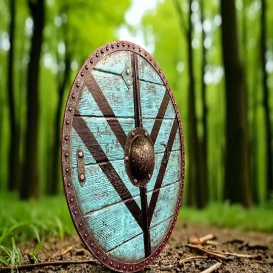 Medieval Viking Wooden Shield Battle-Ready Ragnar Style Round Handmade Norse Warrior Shield