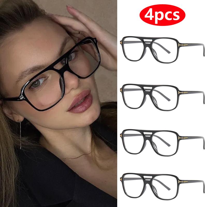 1/4pcs Pilot Sunglasses Women Double Bridge Oversized Square Goggles Classic Designer Eyewear UV400