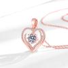 Female Crystal White Zircon Stone Heart Pendant Necklace Vintage Gold Color Wedding Jewelry For Women