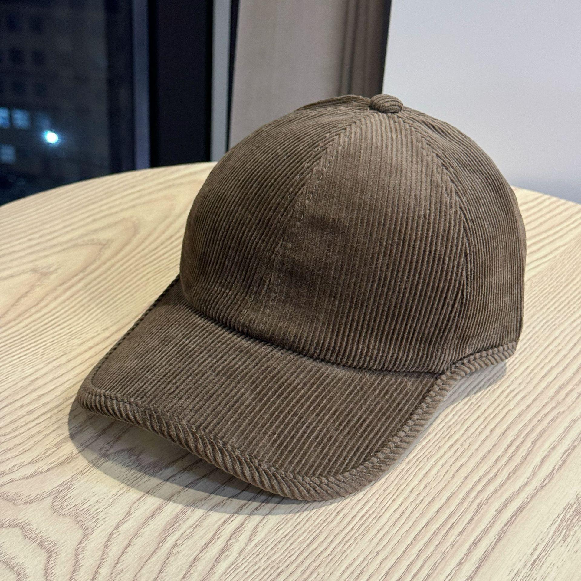 

Модная и универсальная утолщенная бейсболка с вельветовой отделкой и регулировкой для женщин, корейская версия, однотонная кепка с козырьком, трендовая Adjustable