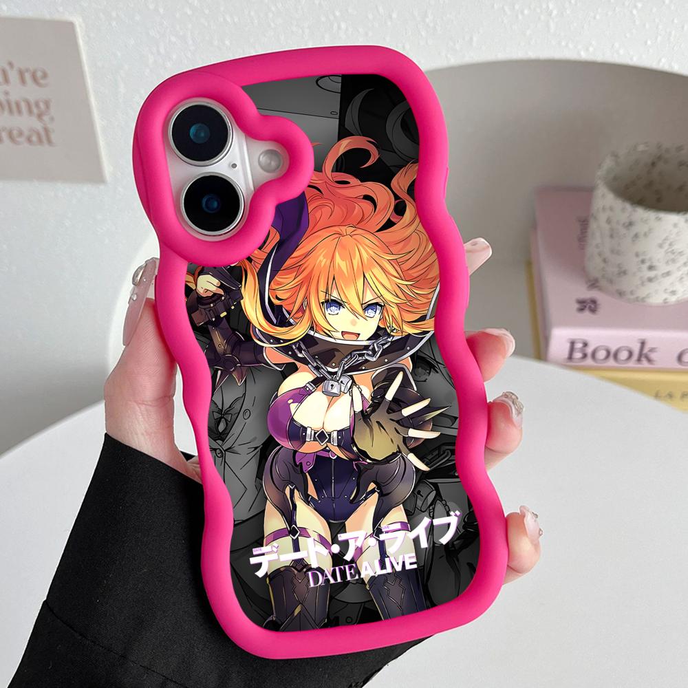 Date a Live Yamai Kaguya Wavy Edge TPU Mobile Phone Case for iPhone 17 16 15 14 13 12 11 Air Pro Max Plus Colorful Cover