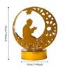 Gold Moon Castle LED Light Wrought Iron Ramadan Desk Ornament Ramadan Night Light  Bedroom