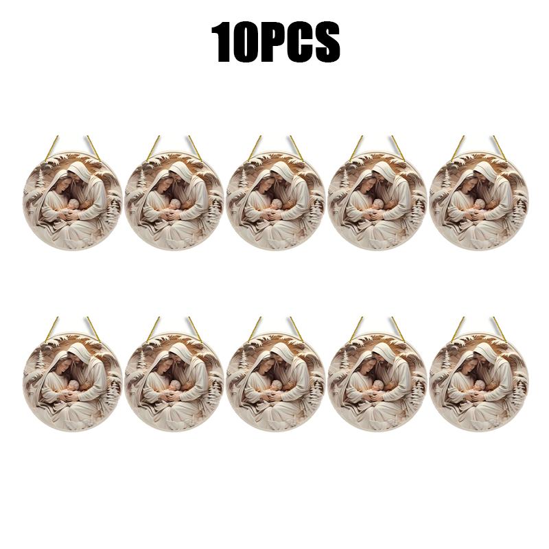 Acrylic Jesus Birth Christmas Pendant 3D Visual Hangable Creative Christmas Tree Jewelry Pendant Home Decoration Exquisite Gifts