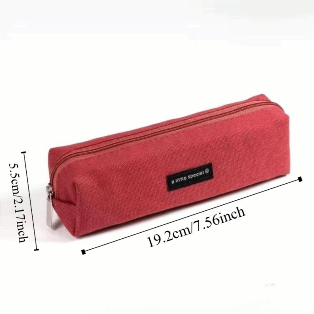 Small Size Canvas Pencil Case Solid Color Pencil Organizer Case  Stationery Storage
