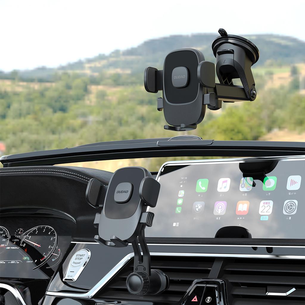 F2N+ Car Holder for Smartphone with Suction Cup, Gravity, 360 Degrees - Black