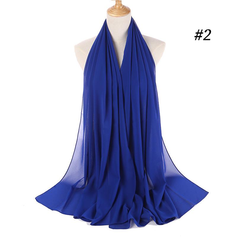 Muslim Plain Bubble Chiffon Hijab Scarf Women Scarves Long Shawls And Wraps Head Scarf Solid Color Soft Silk Feeling Headband