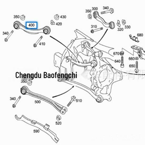 Compatible with Mercedes-Benz W211 Rear Lower Control Arm: A2303503506, A2303503606.