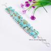 Natural Arizona Turquoise Bracelet, 925 Sterling Silver Bracelet, 2 Line Cluster Bracelet, Multi Stone Bracelet, Engagement Bracelet