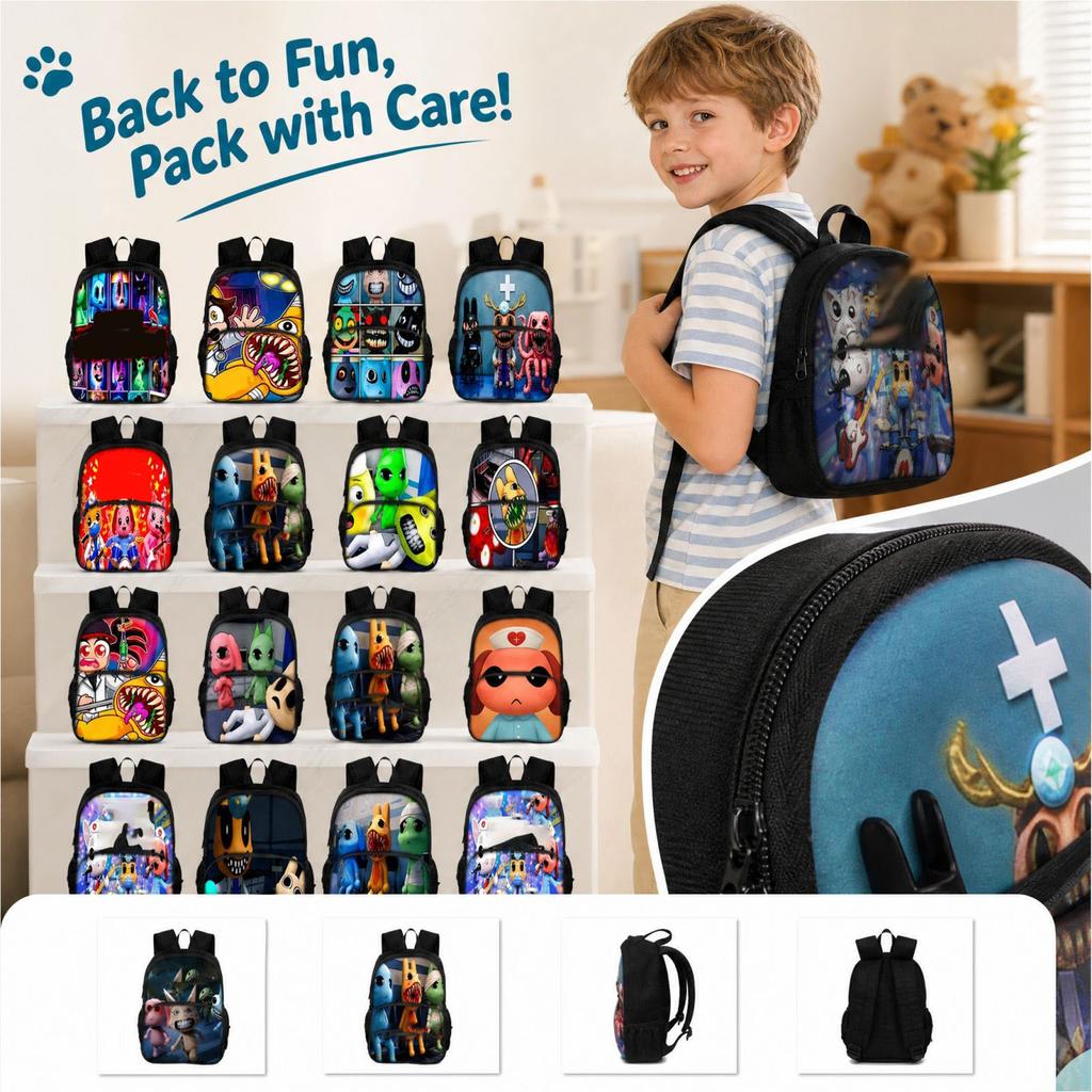 Zaino Animaletto con Tasche Multiple per il Ritorno a Scuola, Attività all'Aperto e Conservazione Quotidiana