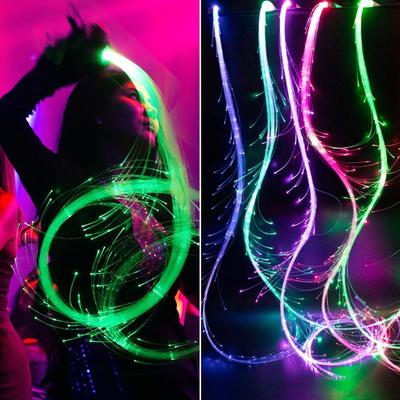 RGB LED Fiber Optic Whip Light Flash Whip Light Up Rave 23 Light Effect Flow LED Whip Cosplay Light Whip Rave Dance Accessories