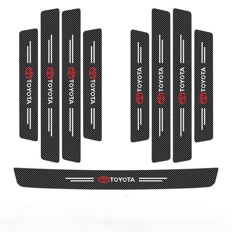 CKW1 For Toyota Rav4 Yaris Prius Avensis Corolla Camry Car Threshold Strip Carbon Fiber Sticker Car Door Sill Protector Accessories