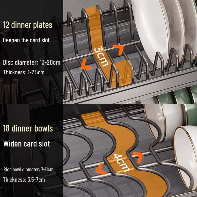 Yingbai 3-Tier Countertop Dish Drying & Storage Rack