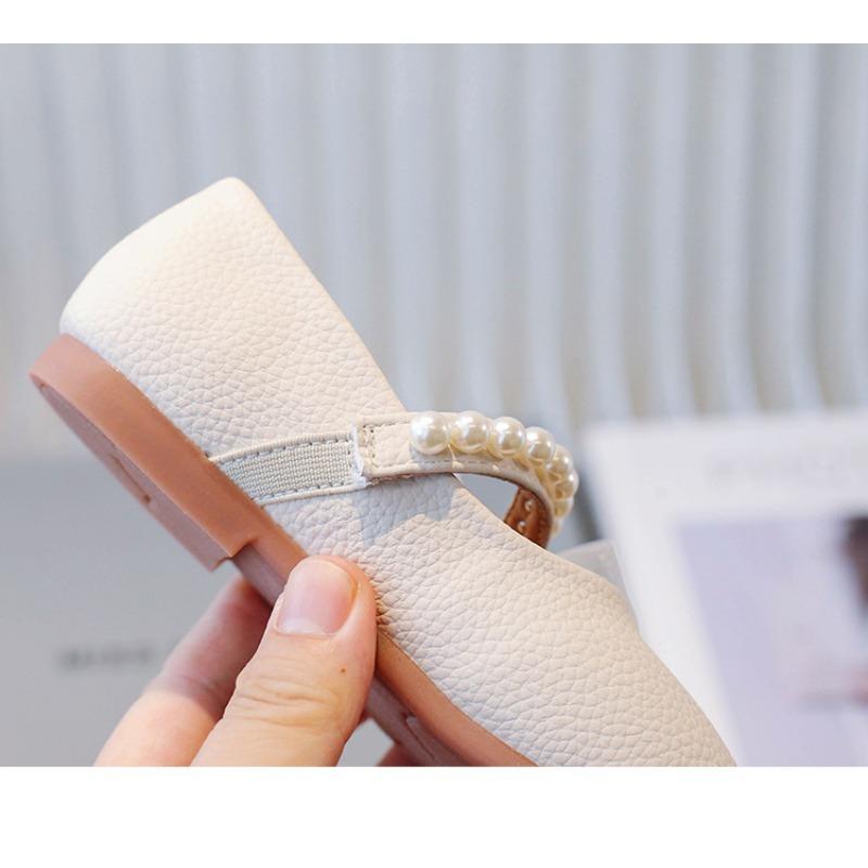 Kids Girls Soft Sole Pearl Princess Leather Shoes Fashion Casual Dance Shoes
