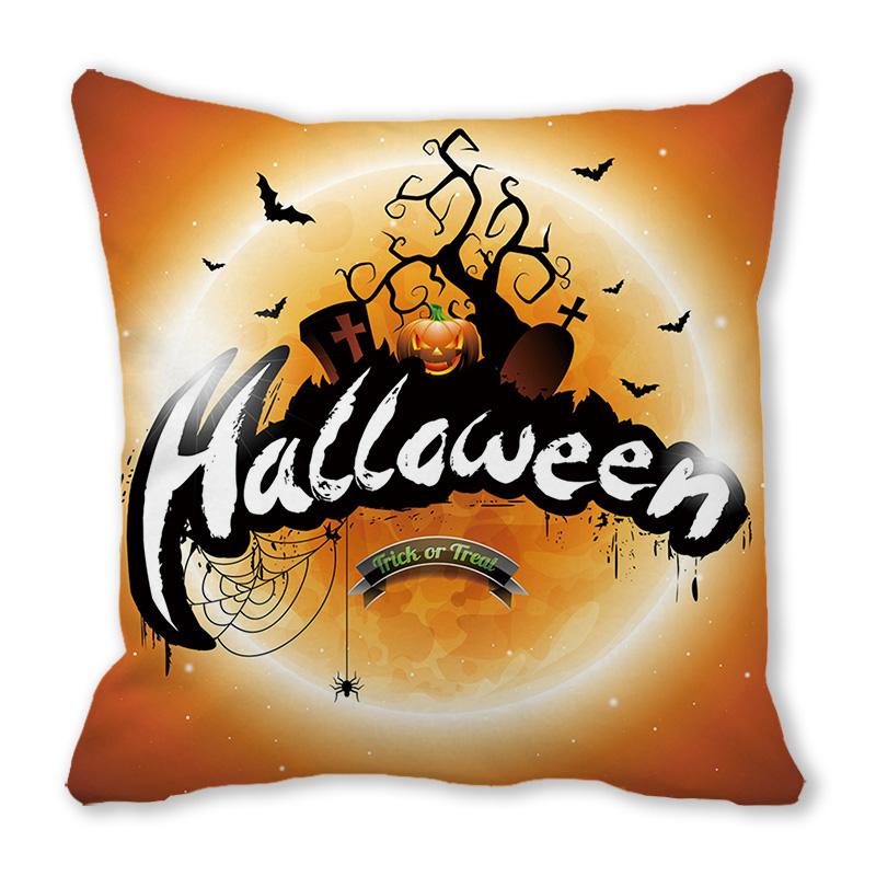 Home Decor Happy Halloween Cushion Cover Pumpkin Print Decorative Pillowcase Demon Cushion Cover 45x45cm Funda De Almohada