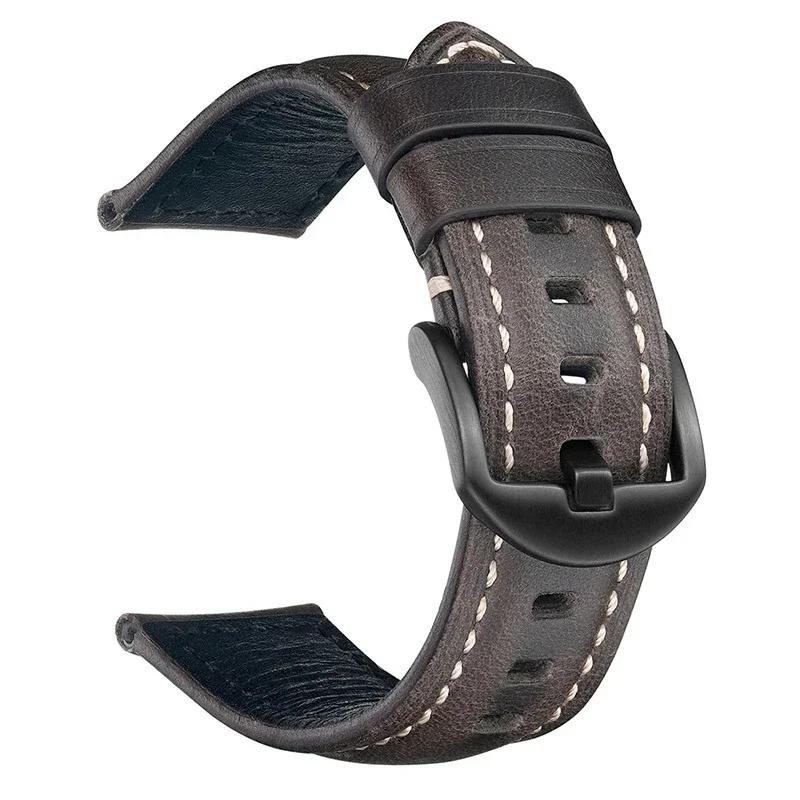 Cowhide Watch Band 18mm 20mm 22mm 24mm 26mm Retro Genuine Leather Watch Strap Quick Release Wrist Bracelet Belt